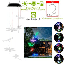 将图片加载到图库查看器,Solar Powered Dragonfly Lights Wind Chimes