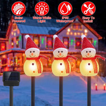 将图片加载到图库查看器,Solar Powered Lamp 3 Snowmen Garden Stake Light