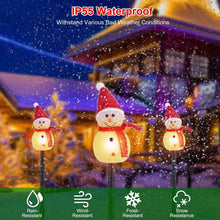 将图片加载到图库查看器,Solar Powered Lamp 3 Snowmen Garden Stake Light