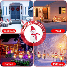将图片加载到图库查看器,Solar Powered Lamp 3 Snowmen Garden Stake Light