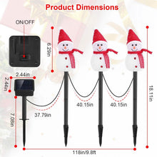 将图片加载到图库查看器,Solar Powered Lamp 3 Snowmen Garden Stake Light