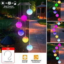Load image into Gallery viewer, Solar Powered LED Ball Wind Chimes - Color Changing LED String Light