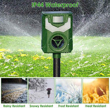 Load image into Gallery viewer, Solar Ultrasonic Animal Repeller with Flame Light USB Charge Motion Sensor