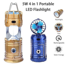 Load image into Gallery viewer, Solar USB Charging Tent Light + Fan