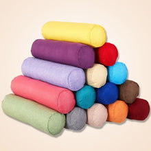 Load image into Gallery viewer, Solid Long Round Maternity Pillow Cotton linen Neck Headrest Body pillow Bed Chair Car Seat Backrest Sleeping Pillow Round Cervical Roll Cylinder Bolster Pillow with Removable Washable Cover, Ergonomically Designed for Head Neck Spine