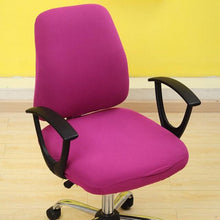 将图片加载到图库查看器,Solid Office Computer Chair Cover Spandex Split Seat Cover Universal Office Anti Dust Arm Chair Cover Washable Removable Spandex Rotating Boss Chair Slipcovers Anti-dust Soft Desk Chair Seat Protector for Dogs Cats Pets