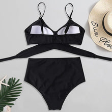 将图片加载到图库查看器,Solid Swimwear Women Top Swimsuit Bikini Solid Push Up High Cut Lace Up Halter Bikini Set Women High Waist Bikini Twist Front Swimsuits Lace Up Bikini Tops 2 Piece Bathing Suits Summer Swimsuit