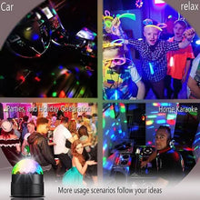 Load image into Gallery viewer, Sound Activated Rotating Disco Ball Party Lights Strobe Light