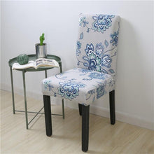 Load image into Gallery viewer, Spandex Chair Covers Printed Dining Room Stretch Seat Cover Chair Protective Case for Restaurant Banquet Kitchen Hotel Stretch Spandex Removable Washable Dining Chair Protector