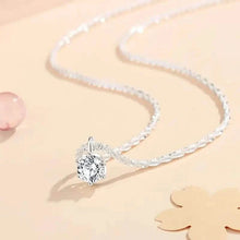 Load image into Gallery viewer, Sparkling Wave-Shaped Six-Claw Single Zirconia Pendant Necklace