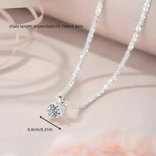 Load image into Gallery viewer, Sparkling Wave-Shaped Six-Claw Single Zirconia Pendant Necklace