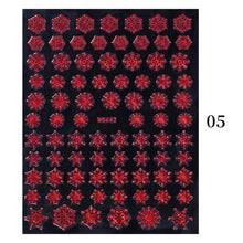 Load image into Gallery viewer, Sparkly Gold Bronzing Christmas 3D Snowflake Nail Stickers Colorful Sliver Glitter Xmas Elk Deer Socks Transfer Foil For Nails Snowflake Nail Art Stickers Decals Christmas Nail 3D Self Adhesive Nail Stickers for Acrylic Nails Snowflake Winter Slider
