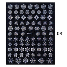 Load image into Gallery viewer, Sparkly Gold Bronzing Christmas 3D Snowflake Nail Stickers Colorful Sliver Glitter Xmas Elk Deer Socks Transfer Foil For Nails Snowflake Nail Art Stickers Decals Christmas Nail 3D Self Adhesive Nail Stickers for Acrylic Nails Snowflake Winter Slider