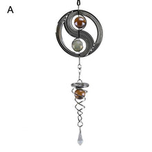 Load image into Gallery viewer, Spiral Rotating Wind Chimes Windows Metal Spiral Tail Stainless Steel Spin Decor For Indoor Outdoor Spinner Wind Chime Decoration Christmas Spinner Crystal Wind Chime