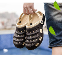 将图片加载到图库查看器,Sport Summer Flip Flop Slipper Mans Summer Sandals Working Gym Non Slip Water Shoes With Adjustable Strap Lightweight Slip On Leather Clogs