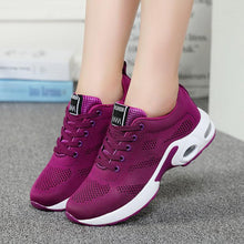 Load image into Gallery viewer, Sport Womans Athletic Sneakers Running Shoes Breathable Hollow Lace-Up Women Fashion Sneakers Lightweight Breathable Walking Shoes Non Slip Athletic Fashion Sneakers