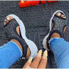 Load image into Gallery viewer, Sport Women's Comfortable Footwear Summer Platform Sandals Shoes Female Slip On Peep Toe Knitted Footwear Summer Sandals Women Shoes Female Slip On Elegant Sneakers