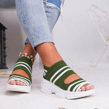 Load image into Gallery viewer, Sport Women's Comfortable Footwear Summer Platform Sandals Shoes Female Slip On Peep Toe Knitted Footwear Summer Sandals Women Shoes Female Slip On Elegant Sneakers