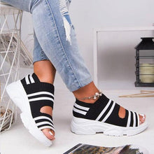 Load image into Gallery viewer, Sport Women's Comfortable Footwear Summer Platform Sandals Shoes Female Slip On Peep Toe Knitted Footwear Summer Sandals Women Shoes Female Slip On Elegant Sneakers