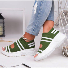 Load image into Gallery viewer, Sport Women's Comfortable Footwear Summer Platform Sandals Shoes Female Slip On Peep Toe Knitted Footwear Summer Sandals Women Shoes Female Slip On Elegant Sneakers