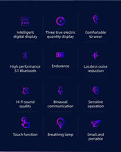Load image into Gallery viewer, Sports Black Headphones Wireless Wearable Music Player Built-in Memory Sweatproof WaterproofWireless Bluetooth Headphones 5.1 Gaming Headset In Ear HiFi Sports Noise Cancel Earphone For Smartphones LED Display For Sports Running Workout