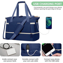 将图片加载到图库查看器,Sports Travel Duffel Bag with USB Charging Port