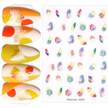 Load image into Gallery viewer, Spring Abtract Stripe Lines Flower Leaves 3D Nail Sticker Black White Butterfly Transfer Decals Slider Nail Art Decoration Decals Sticker For Pretty Girl Self-Adhesive Nail Decals Designer Nail Stickers for Acrylic Nail Art Decals Water Transfer Nail