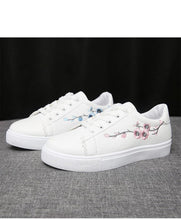 将图片加载到图库查看器,Spring Fashion Breathble Women Sneakers Leather Platform Shoes Women Lace Up Casual Shoes White Fashion Sneakers White PU Leather Platform Sneaker For Women Lace Up Walking Sneakers