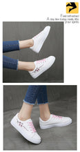 将图片加载到图库查看器,Spring Fashion Breathble Women Sneakers Leather Platform Shoes Women Lace Up Casual Shoes White Fashion Sneakers White PU Leather Platform Sneaker For Women Lace Up Walking Sneakers