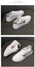 将图片加载到图库查看器,Spring Fashion Breathble Women Sneakers Leather Platform Shoes Women Lace Up Casual Shoes White Fashion Sneakers White PU Leather Platform Sneaker For Women Lace Up Walking Sneakers