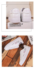 将图片加载到图库查看器,Spring Fashion Breathble Women Sneakers Leather Platform Shoes Women Lace Up Casual Shoes White Fashion Sneakers White PU Leather Platform Sneaker For Women Lace Up Walking Sneakers