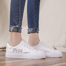 将图片加载到图库查看器,Spring Fashion Breathble Women Sneakers Leather Platform Shoes Women Lace Up Casual Shoes White Fashion Sneakers White PU Leather Platform Sneaker For Women Lace Up Walking Sneakers
