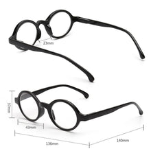Load image into Gallery viewer, Spring Hinge Round Style Reading Glasses For Women And Men Diopter Magnifier Glasses In Black Sunglasses For Ladies Eyewear Small Frame Glasses