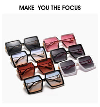 将图片加载到图库查看器,Square Oversized Sunglasses for Women Men Flat Top Fashion Shades Big Frame Sunglasses For Women With Hollow Glasses & New Legs Fashionable Sunglasses For Men & Women