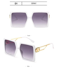 将图片加载到图库查看器,Square Oversized Sunglasses for Women Men Flat Top Fashion Shades Big Frame Sunglasses For Women With Hollow Glasses & New Legs Fashionable Sunglasses For Men & Women