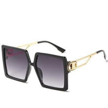 将图片加载到图库查看器,Square Oversized Sunglasses for Women Men Flat Top Fashion Shades Big Frame Sunglasses For Women With Hollow Glasses & New Legs Fashionable Sunglasses For Men & Women