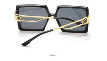 将图片加载到图库查看器,Square Oversized Sunglasses for Women Men Flat Top Fashion Shades Big Frame Sunglasses For Women With Hollow Glasses & New Legs Fashionable Sunglasses For Men & Women