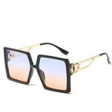 将图片加载到图库查看器,Square Oversized Sunglasses for Women Men Flat Top Fashion Shades Big Frame Sunglasses For Women With Hollow Glasses & New Legs Fashionable Sunglasses For Men & Women