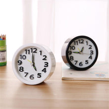 Load image into Gallery viewer, Square Round Small Alarm Clock Snooze Silent Sweeping Wake Up Table Clock Travel Alarm Clock Analog Small Simple Battery Operated Clock Non Ticking Alarm Clock Snooze Light Functions Bedside Table Clock Battery Powered Compact Portable Travel Alarm Clock