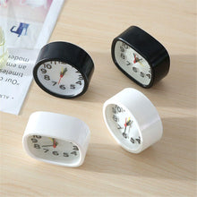 Load image into Gallery viewer, Square Round Small Alarm Clock Snooze Silent Sweeping Wake Up Table Clock Travel Alarm Clock Analog Small Simple Battery Operated Clock Non Ticking Alarm Clock Snooze Light Functions Bedside Table Clock Battery Powered Compact Portable Travel Alarm Clock