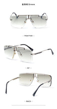 将图片加载到图库查看器,Square Sunglasses for Men Classic Oversized Sun Glasses Men And Women New Fashionable Street Snap Style New Frameless Sunglasses New Popular Square Shape Sunglasses For Men & Women