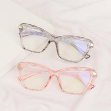 Load image into Gallery viewer, Square Women Reading Glasses Frame Crystal Multi-section Optical Computer Glasses Square Design Reading Glasses For Women Light Blocking Computer Reader Glasses For Men And Women