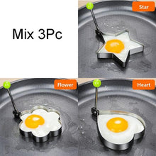 Load image into Gallery viewer, Stainless Steel 5 Style Fried Egg Pancake Shaper Omelet Mold Mould Frying Egg Cooking Tools Kitchen Accessories Gadget Rings Stainless Steel Fried Egg Ring Mold Omelette Pancake Rings Cute Shape Egg Mold Cooking Tools
