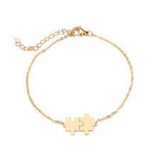 Load image into Gallery viewer, Stainless Steel Bracelet For Women Gold And Silver Color Puzzle Gold Plated Dainty Link Paperclip Bracelets Adjustable Layered Metal Link Bracelet For Women Bangle Bracelet Puzzle Best Friends Gift