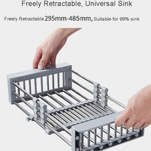 将图片加载到图库查看器,Stainless Steel Frame Drain Basket Telescopic Sink Frame