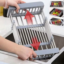 将图片加载到图库查看器,Stainless Steel Frame Drain Basket Telescopic Sink Frame