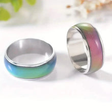 Load image into Gallery viewer, Stainless Steel Mood Ring Inlaid Thermal Discoloration Stone