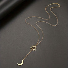 Load image into Gallery viewer, Stainless Steel Sun Totem and Moon Necklace