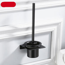 Load image into Gallery viewer, Stainless Steel Toilet Brush Holder Black Wall Mounted Toilet Bowl Brush Holder For Bathroom Cleaning Kit