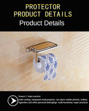 将图片加载到图库查看器,Stainless Steel Toilet Paper Holder Bathroom Wall Mount Paper Phone Holder Shelf Towel Roll Shelf Accessories Bathroom Tissue Roll Holder With Phone Shelf Stainless Steel Tissue Paper Dispenser Brushed Finished Wall Mount